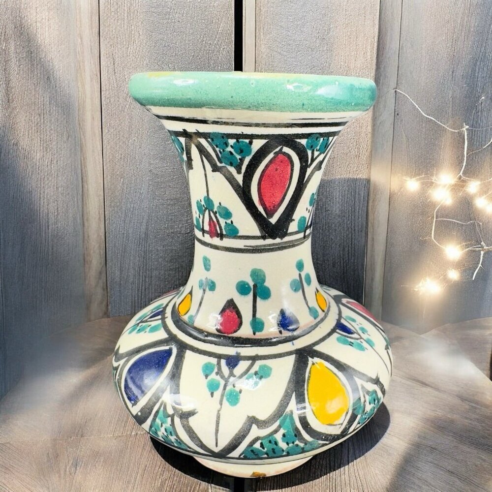 Handmade S Safi Clay‎ Vase Morocco Pottery Vase Vessel Vintage RedWare Vase VTG